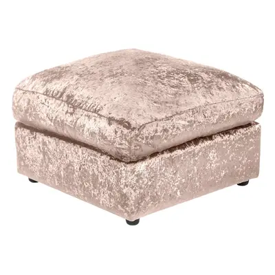 (Champagne) Jumbo Size Crushed Velvet Footstool