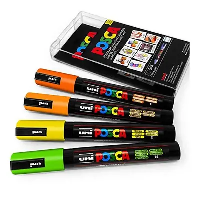 Uni POSCA - PC-5M Art Paint Markers - Set of - in Plastic Wallet - Citrus Tones