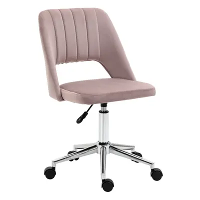 Vinsetto Mid-Back Swivel Home Office Chair Scallop Computer Chair Pink