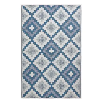 (180 x cm) Mia Aztec Blue Outdoor Rug