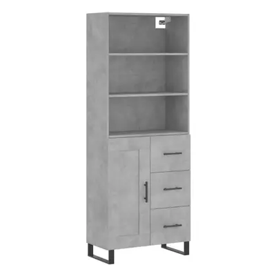 (concrete grey, wood door drawers) vidaXL Highboard Sideboard Cupboard Side Cabinet Brown Oak En