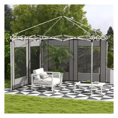 Outsunny 3x3(m) or 3x6m Pop Up Gazebo Side Panels with Windows, Grey