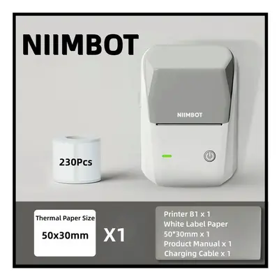 (Gy Gift 1Roll) Niimbot B1 Label Printer Portable Handheld Thermal Printer Mini Barcode QR Code 