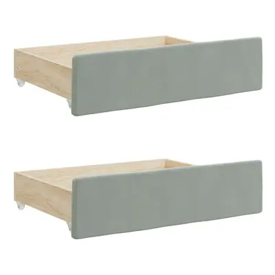 (light grey, velvet) vidaXL Bed Storage Drawers Bedroom Underbed Organiser pcs Engineered Wood