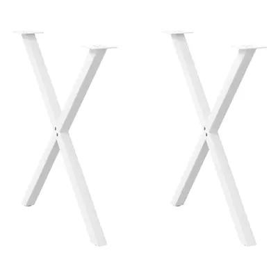 (white, x (72-73) cm (40 mm)/ pcs) vidaXL Dining Table Legs X-Shaped Desk Legs Kitchen Metal Fur