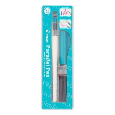 Pilot Parallel Pen Premium Caligraphy Pen Set 4.5mm Nib White Barrel with Teal Accents (14682)