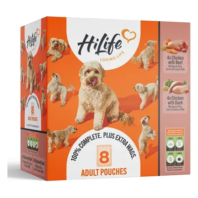 HiLife Adult Wet Dog Food, Mixed Chicken & Meat Recipes, Complete Dog Food Pouches, 100% Natural