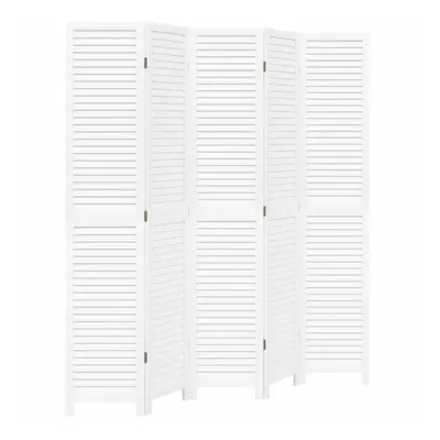 vidaXL Room DividerÃÂ Panels Room Privacy Screen White Solid Wood Paulownia