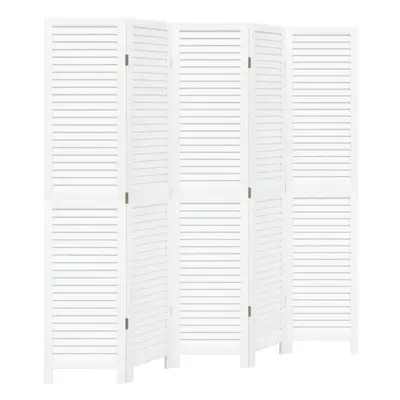 vidaXL Room DividerÃÂ Panels Room Privacy Screen White Solid Wood Paulownia