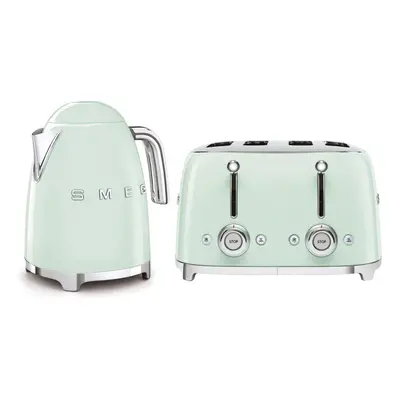 Smeg 50's Style Retro Range Breakfast Set, 1.7L 3000W Kettle and Multi-Functional Control 4-Slic