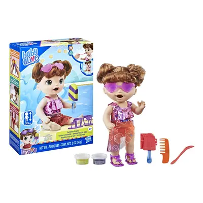 Baby Alive Sunshine Snacks Doll, Eats and Poops, Summer-Themed Waterplay Baby Doll, Ice Pop Mold