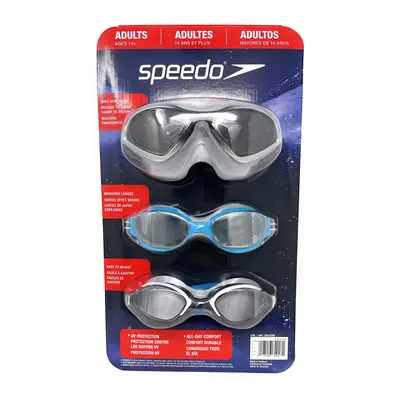 Speedo Pack Adult Swimming Goggles - Colors May Vary