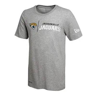 New Era NFL Men's Gametime Dri-Tek Cool Grey Short Sleeve T-Shirt, Jacksonville Jaguars, Medium