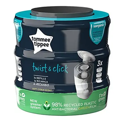 Twist and Click Advanced Nappy Bin Refill Cassettes, Sustainably Sourced Antibacterial GREENFILM