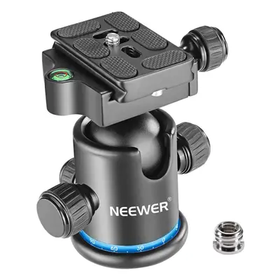 Neewer Pro Metal Tripod Ball Head Degree Rotating Panoramic with 1/4 inch Quick Shoe Plate, Bubb