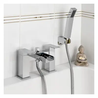 Nes Home Chrome Modern Waterfall Bath Shower Mixer Tap with Handset Kit