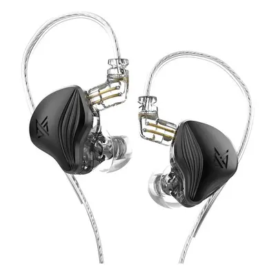 (Black, Without Mic) Static Electrostatic Driver Dynamic Drive Earphone Hi-Fi Bass Earbud Sport 