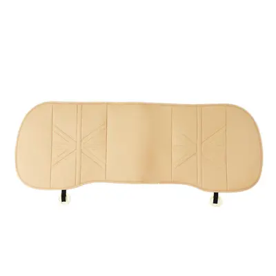 (Beige) Car Rear Seat Mat Protector Cover Organizer PU Leather Breathable Cushion Pad