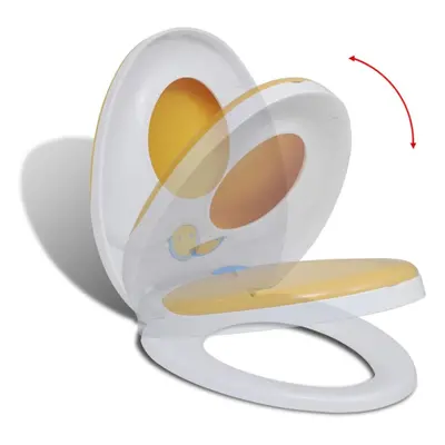 vidaXL Soft-close Toilet Seat Adults/Children White Yellow Bathroom Furniture