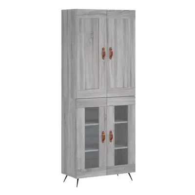 (grey sonoma, glass doors) vidaXL Highboard Sideboard Tall Storage Cabinet Side Cabinet Engineer