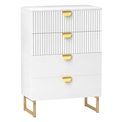 HOMCOM Chest of Drawers with Drawers, Modern Dresser for Bedroom, White