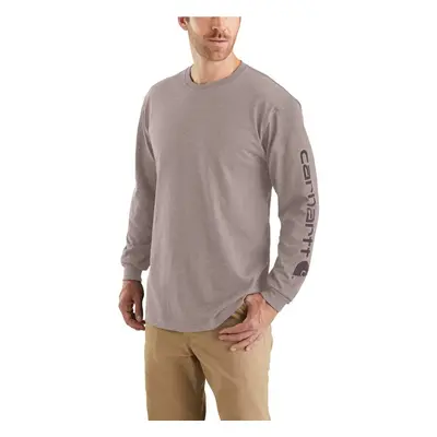 Carhartt Men's Loose Fit Heavyweight Long Logo Sleeve Graphic T-Shirt Ash Violet Heather XX-Larg