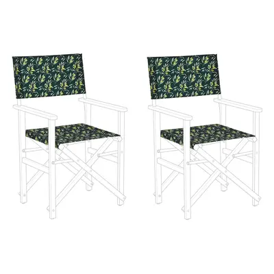 Set of Garden Chair Replacement Fabrics Olives Pattern CINE