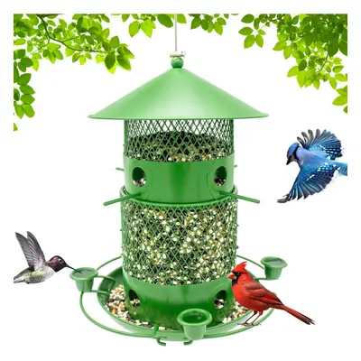 Metal Bird Feeder for Outside, Squirrel Proof Wild Bird Feeders for Outdoor Hanging, 4Lb Capacit