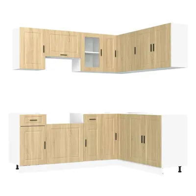 (sonoma oak) vidaXL Piece Kitchen Cabinet Set Porto Old Wood Engineered Wood