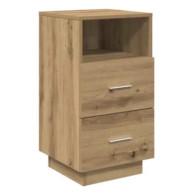 (Artisan oak, pcs) vidaXL Bedside Cabinets pcs with Drawers White 36x36x68 cm bedside table