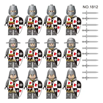 (M1812) 12pcs Medieval Knights Military dragon soldiers building blocks of ancient castles Mini 