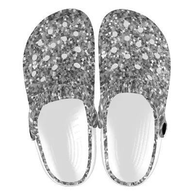 (Silver Glitter Art_13575) Garden Clogs Shoes for Mens & Womens & Kids Clog Slippers Sandals