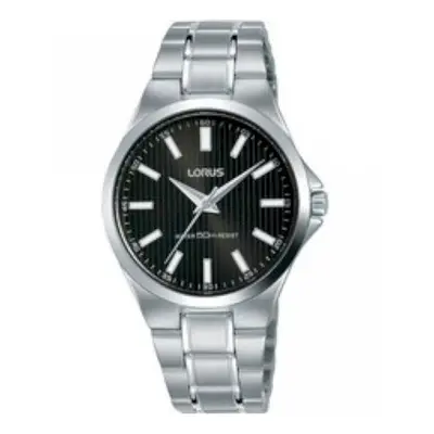 Lorus Ladies Black Sunray Dial Silver Stainless Steel Bracelet Watch RG229PX9