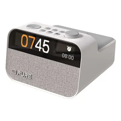 Pure Moment Charge Alarm Clock Radio with Wireless Charging - White