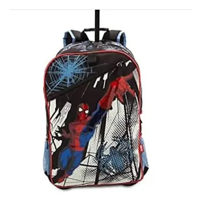 Spider Man Rolling Luggage Backpack Wheeled Trolley NEW