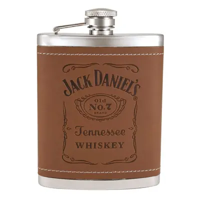 Jack Daniels Licensed Barware Label Flask, oz, Silver