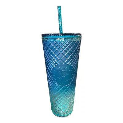 Starbucks Green Gradient Ombre Jeweled Venti Cold Plastic Cup Tumbler oz