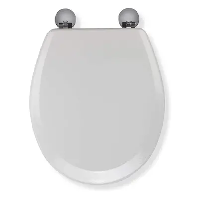 Croydex WL600722H Flexi-Fix Como Always Fits Never Slips Anti Bacterial Toilet Seat, Wood, White