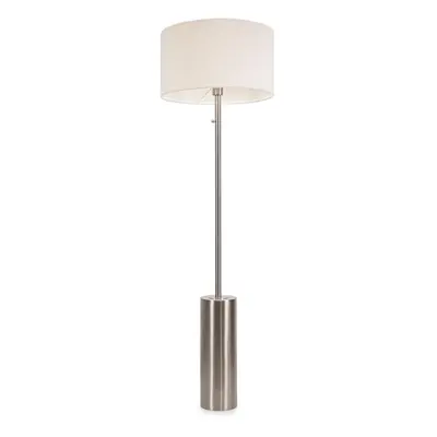 ValueLights Lexy Cream Boucle Shade with Chrome Dimmable Floor Lamp