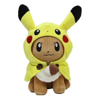 (Eevee) Pokemon Pikachu Poncho Plush Doll Stuffed Toy Gift