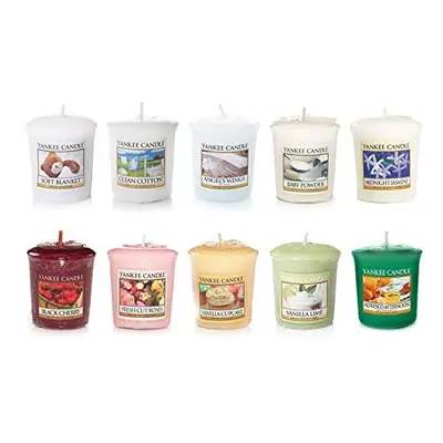 Yankee Candle Value Bundle with Votive Scented Candles, Mixed Popular Fragrances, Set of