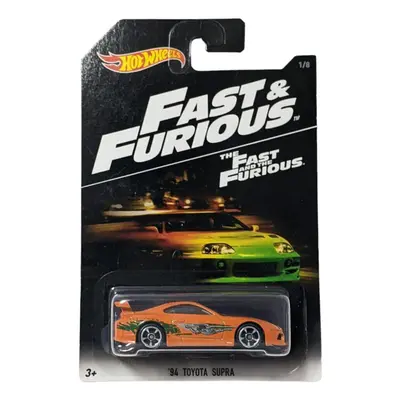 Hot Wheels Fast and Furious '94 Toyota Supra 1/8 Orange Diecast Vehicle