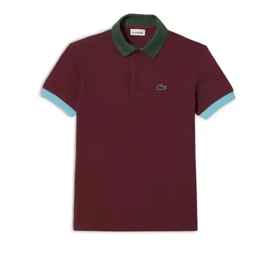 Lacoste Boys' Short Sleeve Colored Collar Polo Shirt ZIN/Multico Years