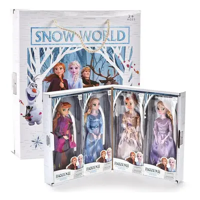 (26cm/11in 4pcs) Frozen Anna Elsa Princess Action Figures Toy Collection Dolls