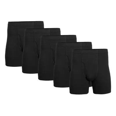 Gildan Men's Underwear Covered Waistband Boxer Briefs Multipack Black 5-Pack X-Large