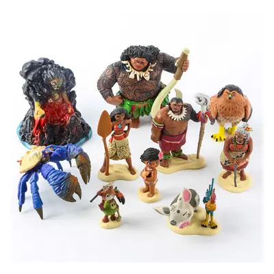 10PCS/SET Moana Maui Tamatoa Sina Chief Tui Gramma Tala Figure Toy