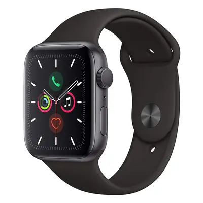 Apple Watch Series 44mm (GPS) - Space Grey Aluminium Case with Black Sport Band (Renewed)