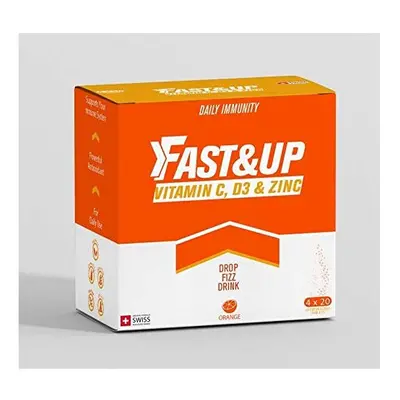 Fast&Up Vitamin C, Vitamin D & Zinc - Effervescent Tablets (4 X 20) - Saver Multipack - Complete