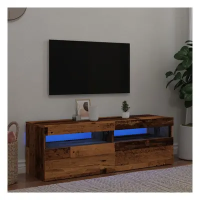 vidaXL TV Cabinet with LED Lights TV Stand TV Unit Old Wood Engineered Wood