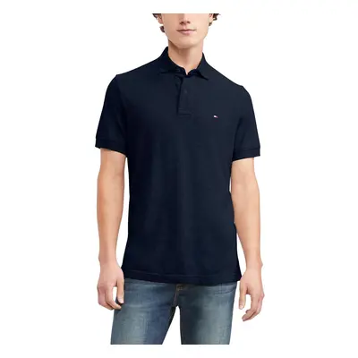 Tommy Hilfiger Men's Short Sleeve Polo Shirt in Classic Fit Navy Lar